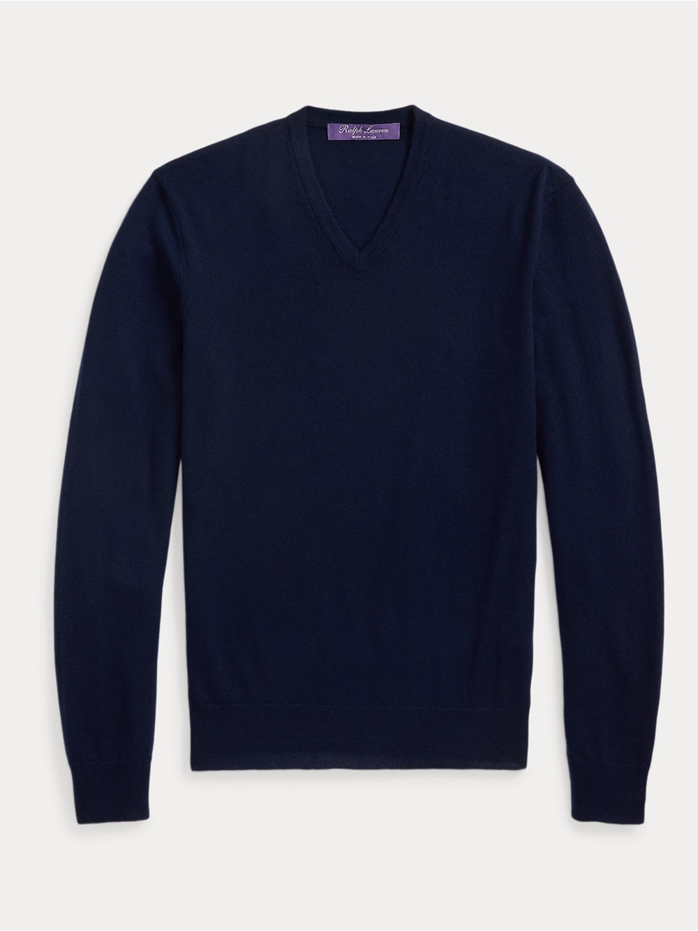 NWT Polo Ralph Lauren Purple Label V Neck Mens Cashmere Sweater Navy Blue XL